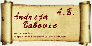Andrija Babović vizit kartica